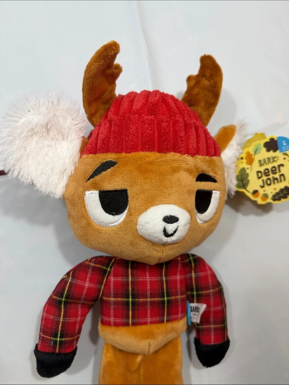 BARK DEER JOHN deer hunter Squeaky DOG TOY OCTOBER 2026 NEW red plaid shirt hat